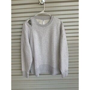 Fabletics Cozy Fleece Cut Out Sweatshirt Womens Size M heather graySuper Soft